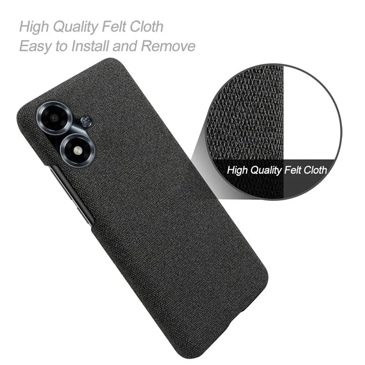 For Oppo A2m 5G Case Shockproof Solid Color Cloth+PC Phone Back Cover