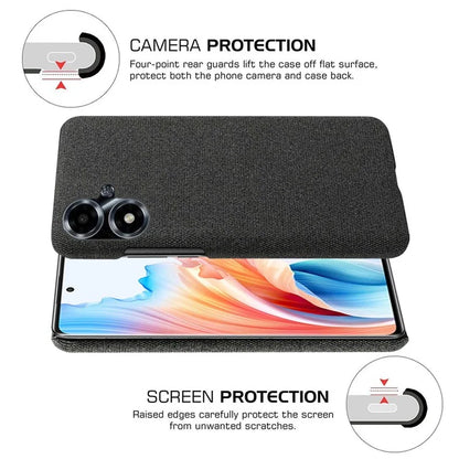 For Oppo A2m 5G Case Shockproof Solid Color Cloth+PC Phone Back Cover