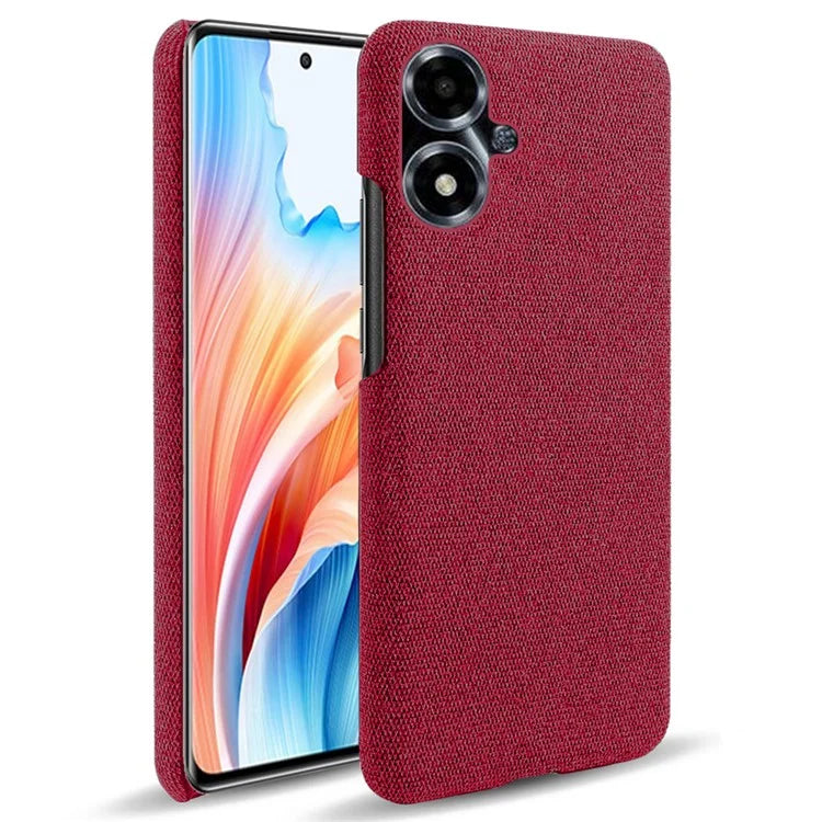 For Oppo A2m 5G Case Shockproof Solid Color Cloth+PC Phone Back Cover