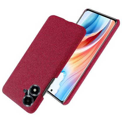 For Oppo A2m 5G Case Shockproof Solid Color Cloth+PC Phone Back Cover