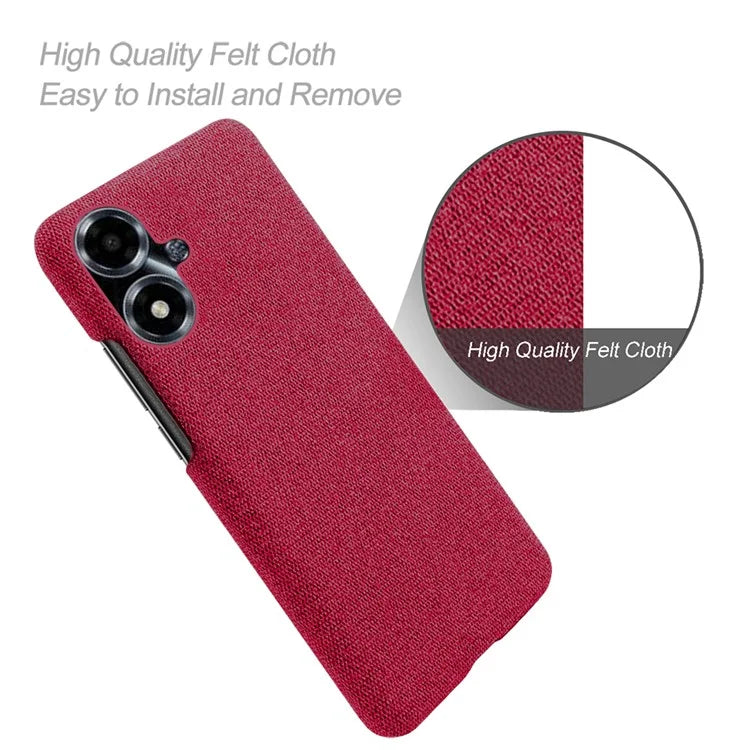 For Oppo A2m 5G Case Shockproof Solid Color Cloth+PC Phone Back Cover