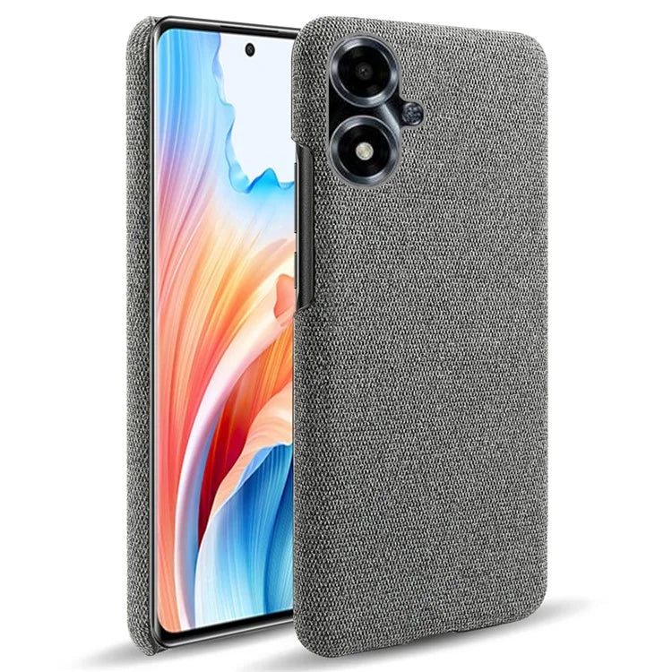 For Oppo A2m 5G Case Shockproof Solid Color Cloth+PC Phone Back Cover
