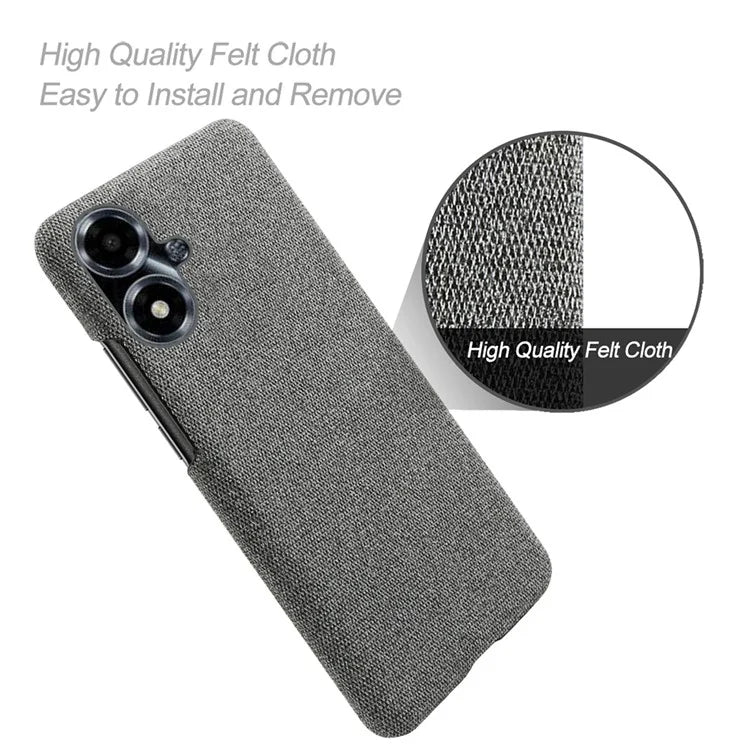 For Oppo A2m 5G Case Shockproof Solid Color Cloth+PC Phone Back Cover