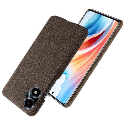For Oppo A2m 5G Case Shockproof Solid Color Cloth+PC Phone Back Cover