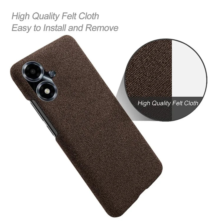 For Oppo A2m 5G Case Shockproof Solid Color Cloth+PC Phone Back Cover