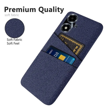 For Oppo A2m 5G Phone Case PC+Cloth Cover Shockproof Back Shell with Dual Card Slots