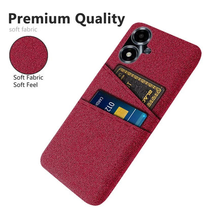 For Oppo A2m 5G Phone Case PC+Cloth Cover Shockproof Back Shell with Dual Card Slots