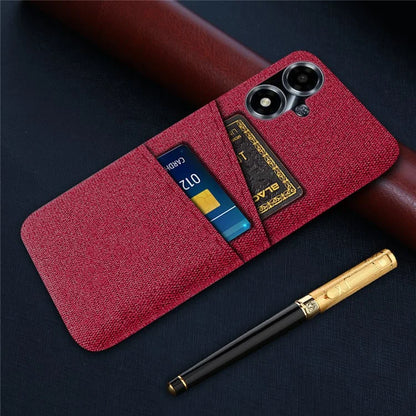 For Oppo A2m 5G Phone Case PC+Cloth Cover Shockproof Back Shell with Dual Card Slots