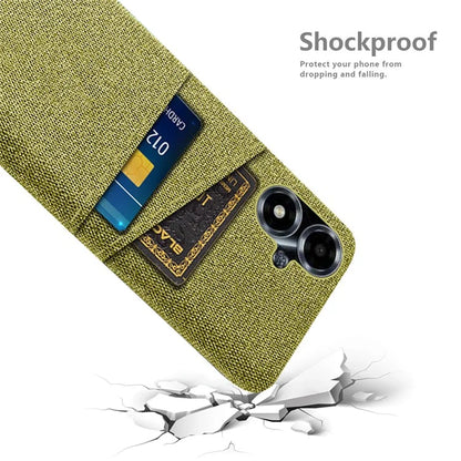 For Oppo A2m 5G Phone Case PC+Cloth Cover Shockproof Back Shell with Dual Card Slots
