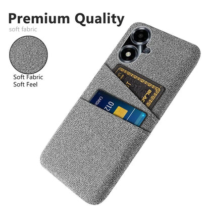 For Oppo A2m 5G Phone Case PC+Cloth Cover Shockproof Back Shell with Dual Card Slots