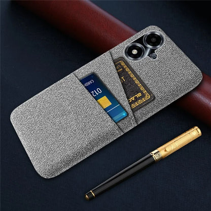 For Oppo A2m 5G Phone Case PC+Cloth Cover Shockproof Back Shell with Dual Card Slots