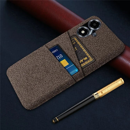 For Oppo A2m 5G Phone Case PC+Cloth Cover Shockproof Back Shell with Dual Card Slots