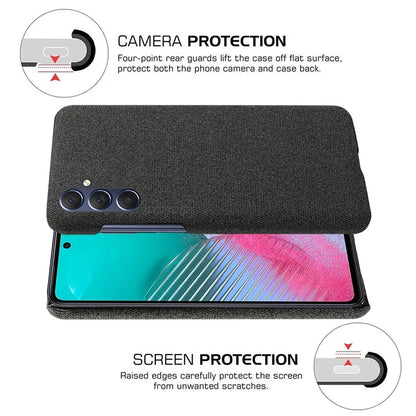 For Samsung Galaxy A15 5G Case Slim-fit Shockproof Cloth+PC Smartphone Cover