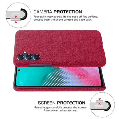 For Samsung Galaxy A15 5G Case Slim-fit Shockproof Cloth+PC Smartphone Cover