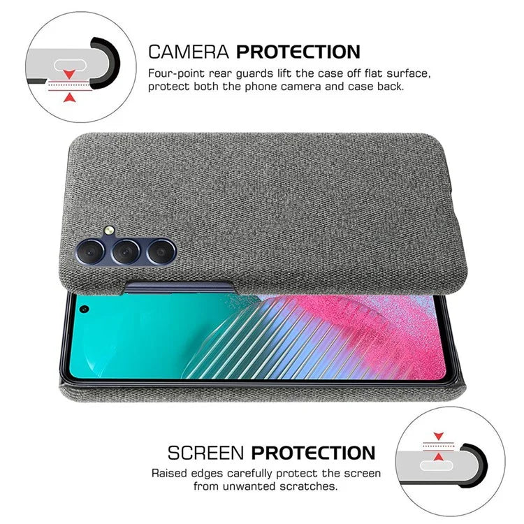For Samsung Galaxy A15 5G Case Slim-fit Shockproof Cloth+PC Smartphone Cover