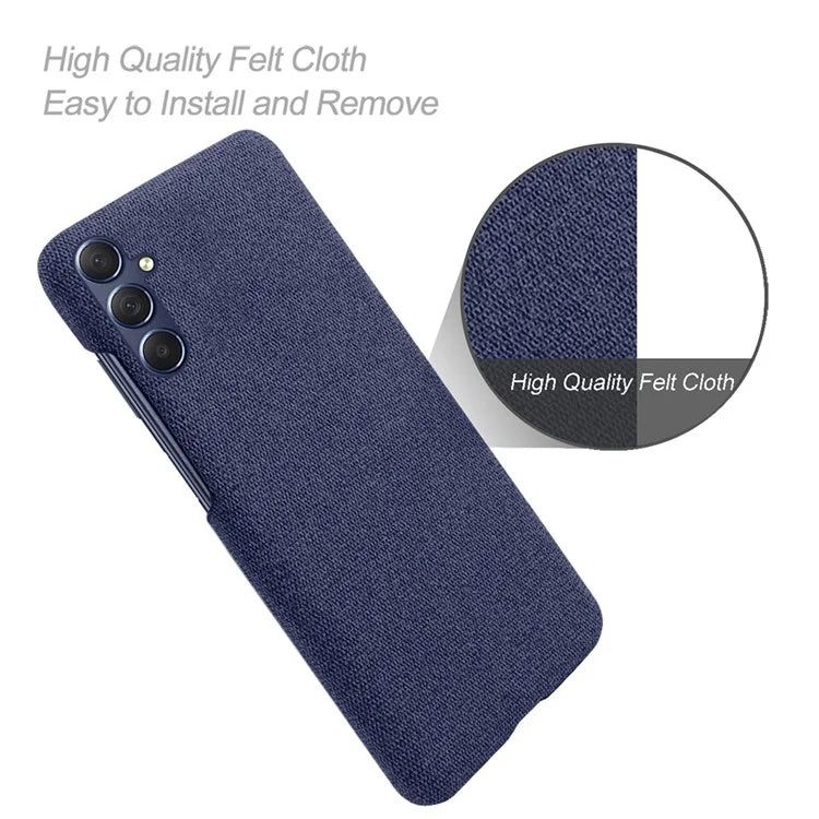 For Samsung Galaxy A15 5G Case Slim-fit Shockproof Cloth+PC Smartphone Cover