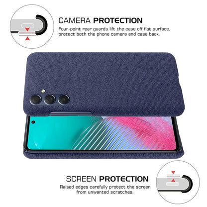 For Samsung Galaxy A15 5G Case Slim-fit Shockproof Cloth+PC Smartphone Cover