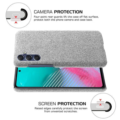 For Samsung Galaxy A15 5G Case Slim-fit Shockproof Cloth+PC Smartphone Cover