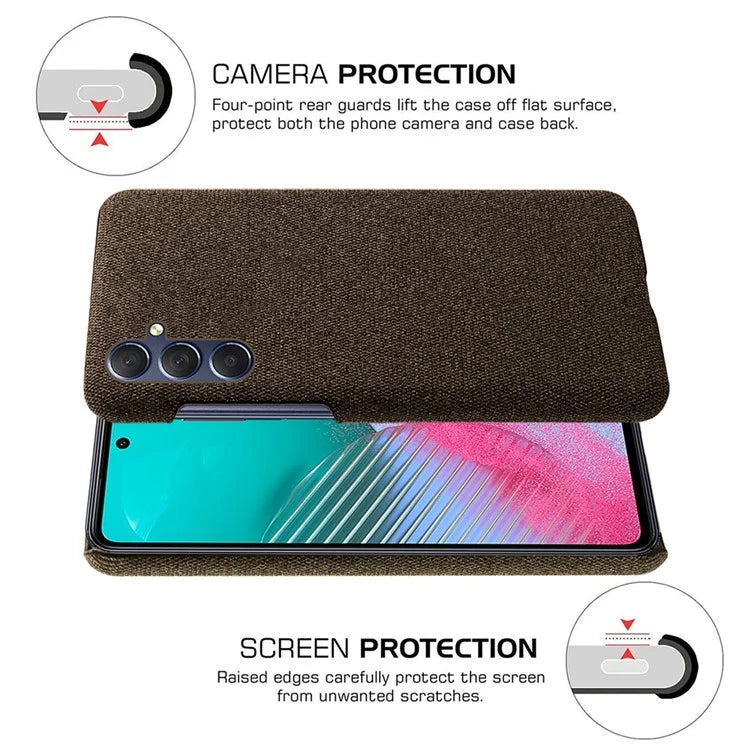For Samsung Galaxy A15 5G Case Slim-fit Shockproof Cloth+PC Smartphone Cover