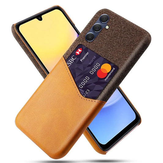 For Samsung Galaxy A15 5G Cell Phone Case Cloth Texture PU+PC Back Shell
