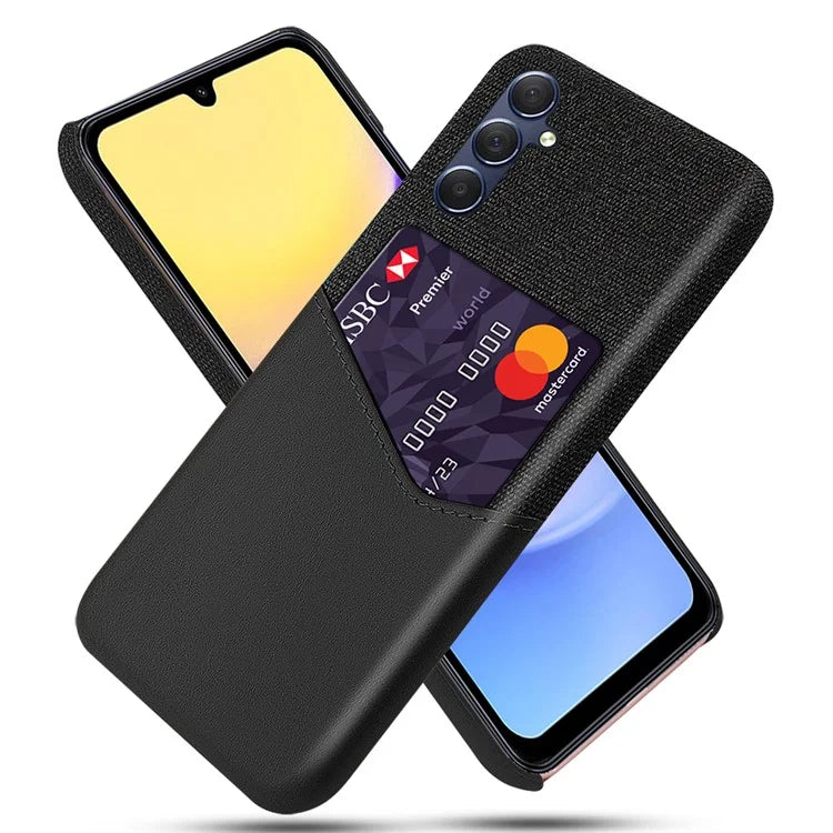 For Samsung Galaxy A15 5G Cell Phone Case Cloth Texture PU+PC Back Shell