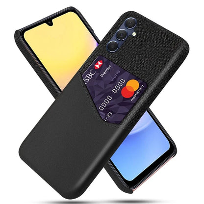For Samsung Galaxy A15 5G Cell Phone Case Cloth Texture PU+PC Back Shell