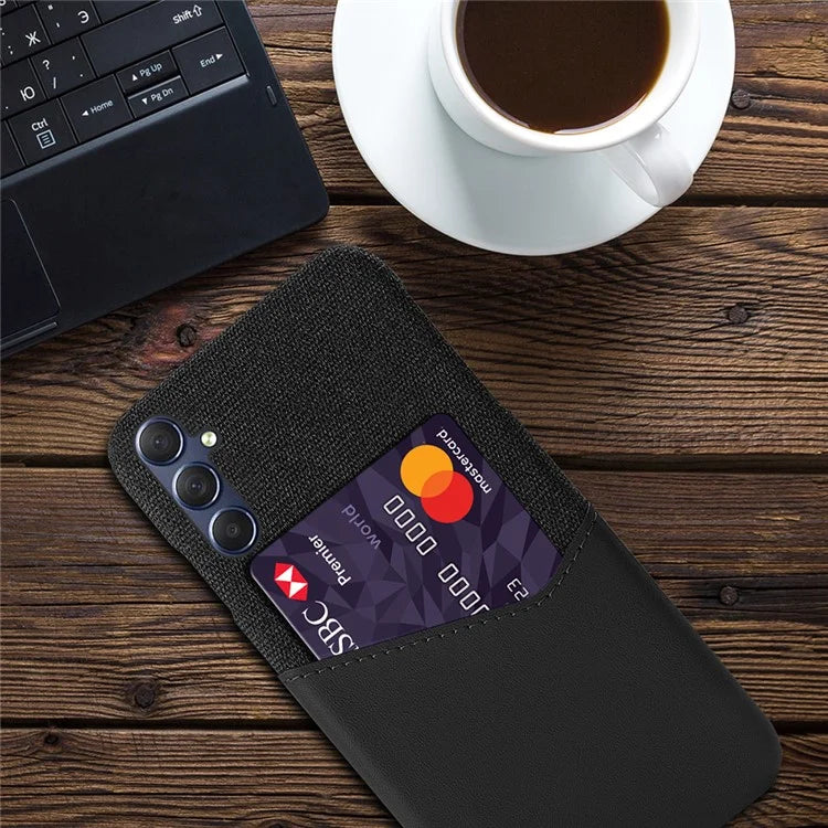 For Samsung Galaxy A15 5G Cell Phone Case Cloth Texture PU+PC Back Shell
