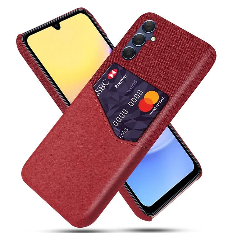 For Samsung Galaxy A15 5G Cell Phone Case Cloth Texture PU+PC Back Shell