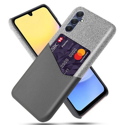 For Samsung Galaxy A15 5G Cell Phone Case Cloth Texture PU+PC Back Shell