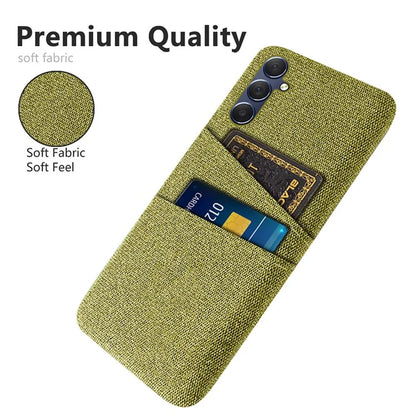 For Samsung Galaxy A15 5G Cover Drop-resistant PC+Cloth Card Slots Phone Case