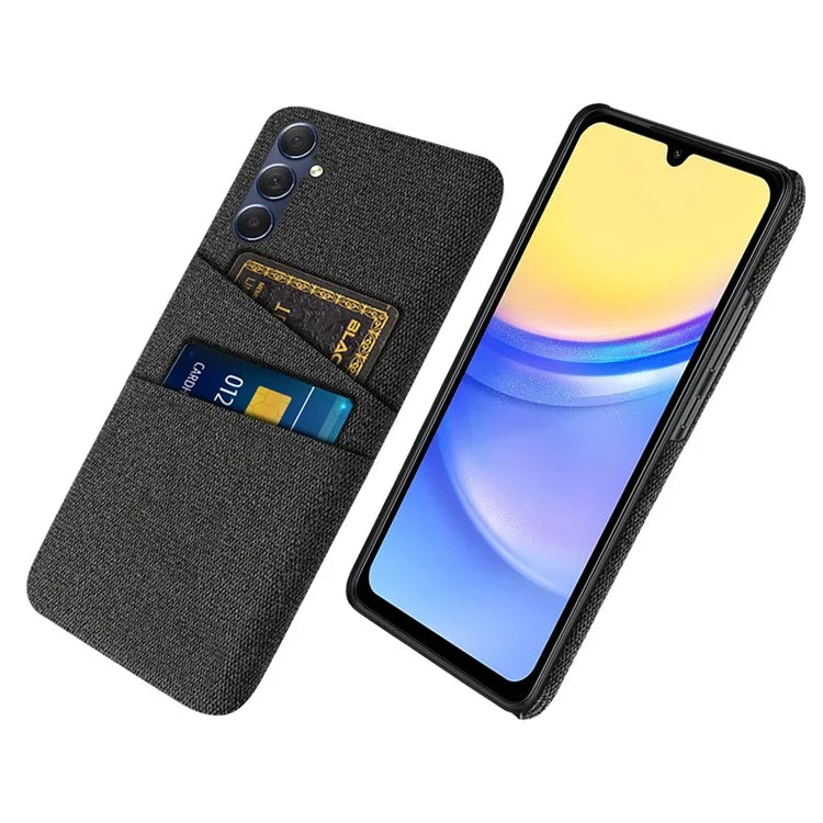 For Samsung Galaxy A15 5G Cover Drop-resistant PC+Cloth Card Slots Phone Case
