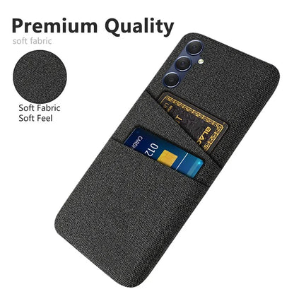 For Samsung Galaxy A15 5G Cover Drop-resistant PC+Cloth Card Slots Phone Case