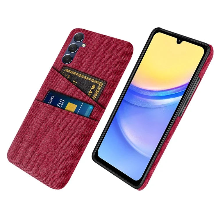 For Samsung Galaxy A15 5G Cover Drop-resistant PC+Cloth Card Slots Phone Case
