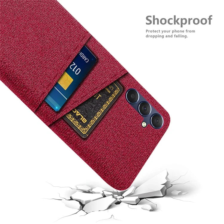 For Samsung Galaxy A15 5G Cover Drop-resistant PC+Cloth Card Slots Phone Case