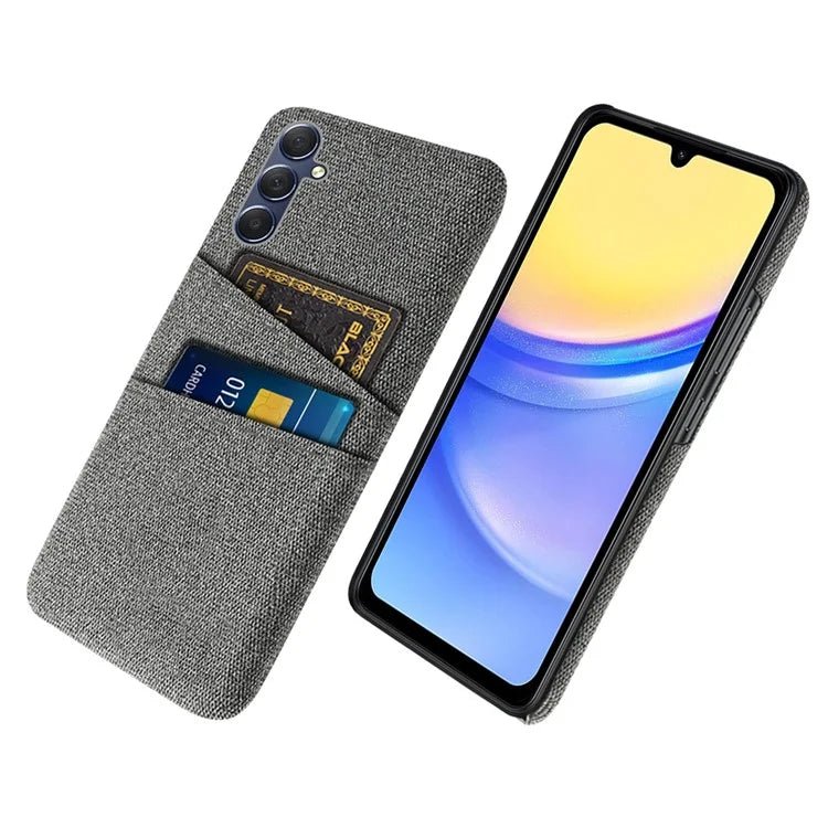 For Samsung Galaxy A15 5G Cover Drop-resistant PC+Cloth Card Slots Phone Case
