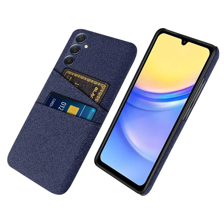 For Samsung Galaxy A15 5G Cover Drop-resistant PC+Cloth Card Slots Phone Case