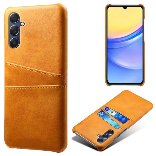 For Samsung Galaxy A15 5G Case Anti-drop PU Leather+PC Dual Card Slots Phone Shell
