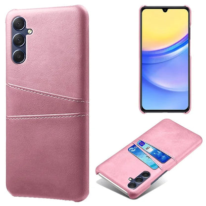For Samsung Galaxy A15 5G Case Anti-drop PU Leather+PC Dual Card Slots Phone Shell