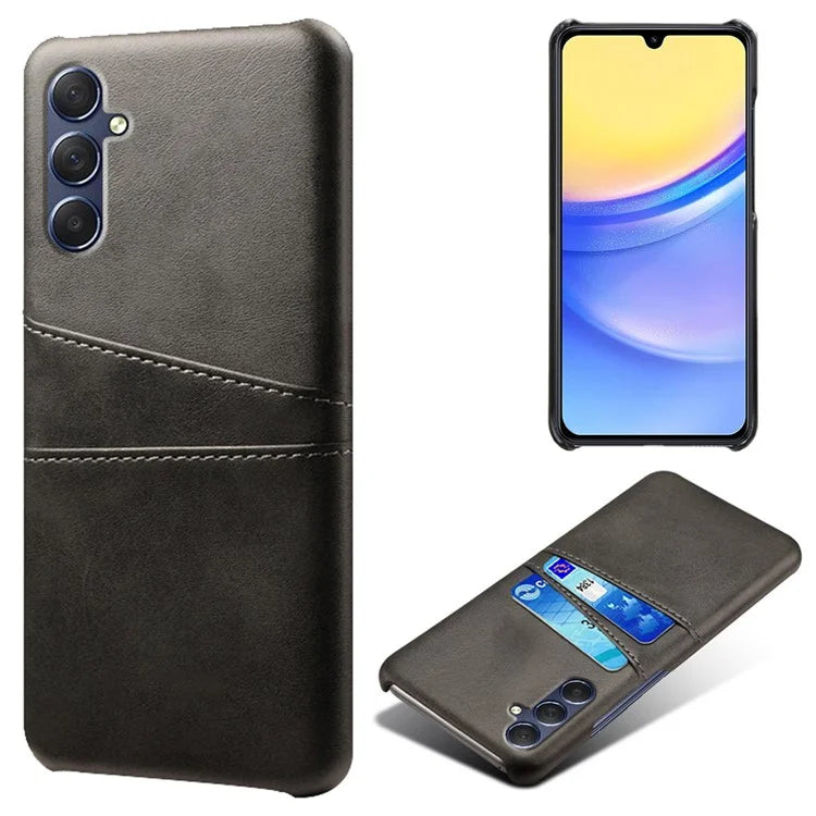 For Samsung Galaxy A15 5G Case Anti-drop PU Leather+PC Dual Card Slots Phone Shell