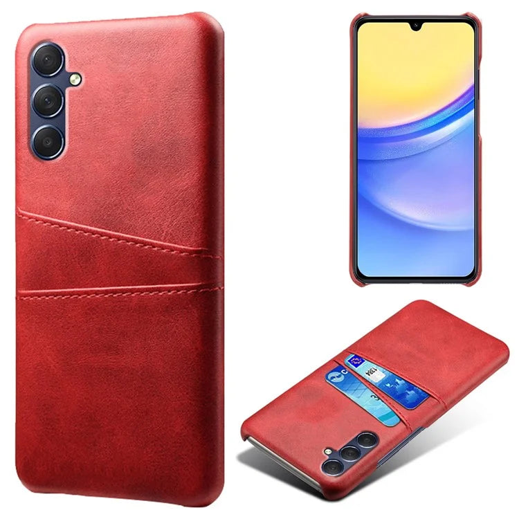 For Samsung Galaxy A15 5G Case Anti-drop PU Leather+PC Dual Card Slots Phone Shell