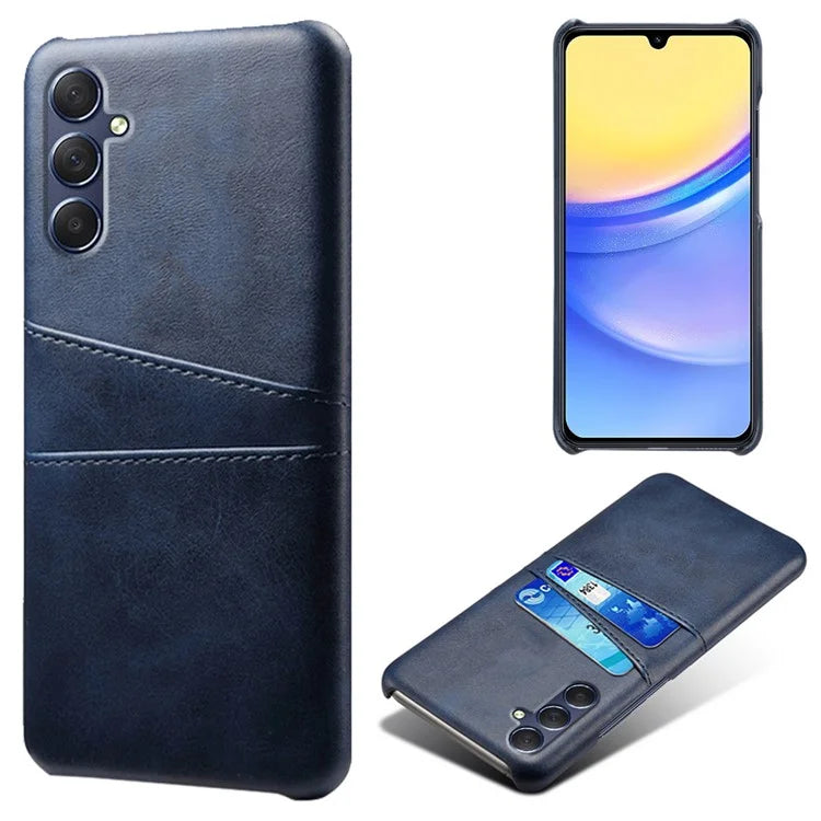 For Samsung Galaxy A15 5G Case Anti-drop PU Leather+PC Dual Card Slots Phone Shell