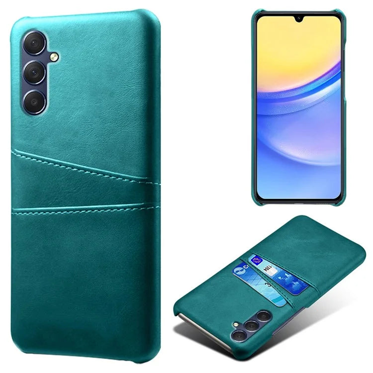 For Samsung Galaxy A15 5G Case Anti-drop PU Leather+PC Dual Card Slots Phone Shell