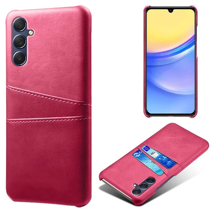 For Samsung Galaxy A15 5G Case Anti-drop PU Leather+PC Dual Card Slots Phone Shell