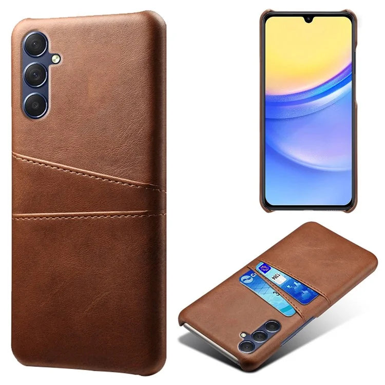 For Samsung Galaxy A15 5G Case Anti-drop PU Leather+PC Dual Card Slots Phone Shell