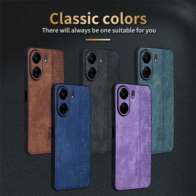 AZNS For Xiaomi Redmi 13C 4G / Poco C65 4G Case Anti-fall PU Leather+TPU Imprint Phone Cover