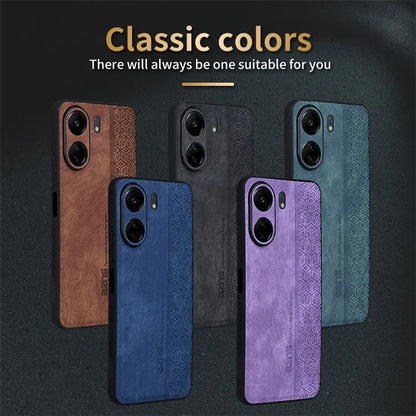 AZNS For Xiaomi Redmi 13C 4G / Poco C65 4G Case Anti-fall PU Leather+TPU Imprint Phone Cover