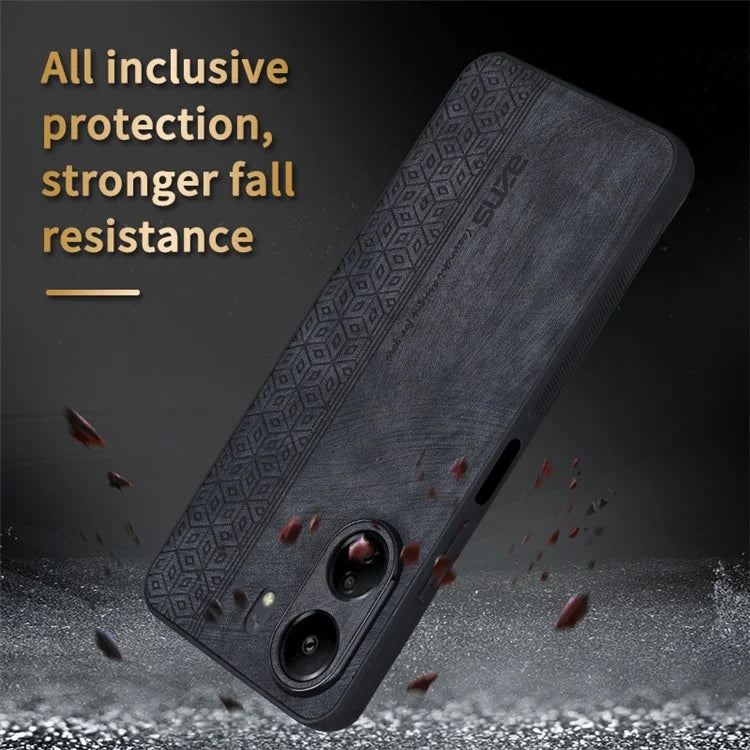 AZNS For Xiaomi Redmi 13C 4G / Poco C65 4G Case Anti-fall PU Leather+TPU Imprint Phone Cover