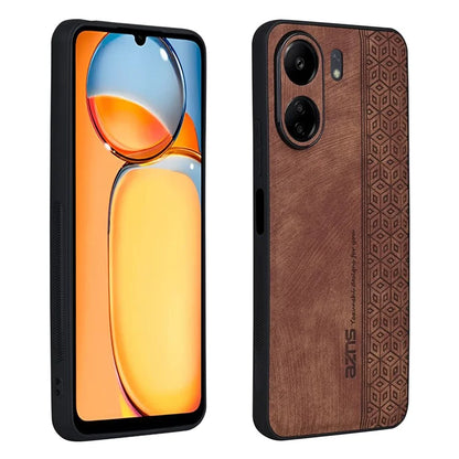 AZNS For Xiaomi Redmi 13C 4G / Poco C65 4G Case Anti-fall PU Leather+TPU Imprint Phone Cover