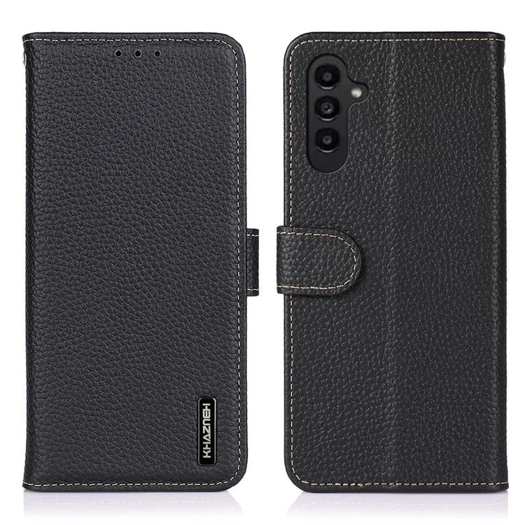 KHAZNEH For Samsung Galaxy A25 5G (Global) (161.0 x 76.5 x 8.3mm) Wallet Flip Case Genuine Cow Leather Phone Cover