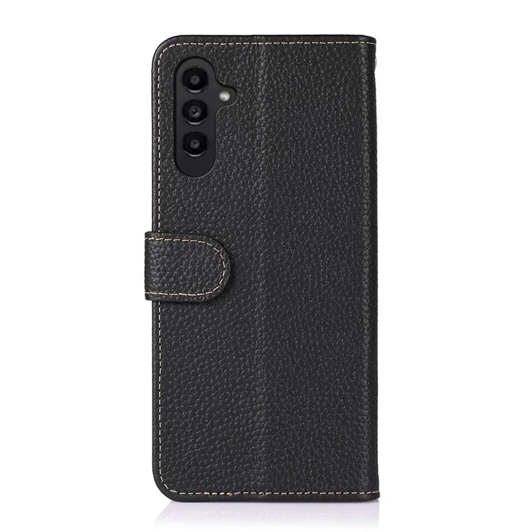 KHAZNEH For Samsung Galaxy A25 5G (Global) (161.0 x 76.5 x 8.3mm) Wallet Flip Case Genuine Cow Leather Phone Cover